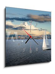 Obraz s hodinami   Sail boat, 50 x 50 cm