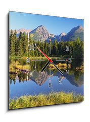 Obraz s hodinami 1D - 50 x 50 cm F_F43939483 - Mountain Lake in Slovakia Tatra - Strbske Pleso