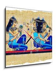 Obraz s hodinami 1D - 50 x 50 cm F_F44178020 - egyptian papyus - egyptský papyus
