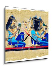 Obraz s hodinami   egyptian papyus, 50 x 50 cm