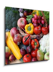 Obraz s hodinami 1D - 50 x 50 cm F_F44492471 - Vegetable stall