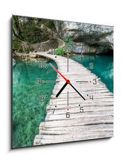 Obraz s hodinami 1D - 50 x 50 cm F_F44743153 - Ponte di Plitvice