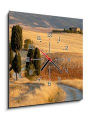 Obraz s hodinami   Tuscan countryside at sunset, near Pienza, Tuscany, Italy, 50 x 50 cm