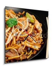 Obraz s hodinami   chicken chow mein, 50 x 50 cm