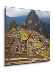 Obraz s hodinami 1D - 50 x 50 cm F_F45829618 - Views around Machu Picchu Inca ruins 