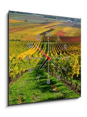 Obraz s hodinami   Vineyards in autumn colours. The Rhine valley, Germany, 50 x 50 cm