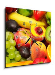 Obraz s hodinami 1D - 50 x 50 cm F_F46376140 - fruits and vegetables