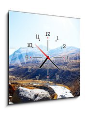 Obraz s hodinami 1D - 50 x 50 cm F_F47546918 - Landscape, kora around of the mount Kailas