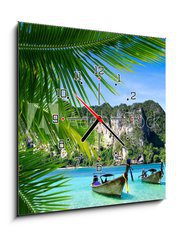 Obraz s hodinami 1D - 50 x 50 cm F_F47700383 - tropical sea - tropick moe