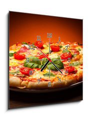 Obraz s hodinami 1D - 50 x 50 cm F_F48179231 - Pizza