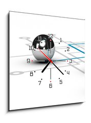 Obraz s hodinami 1D - 50 x 50 cm F_F48278125 - Network, Networking Concept - S, sov koncept