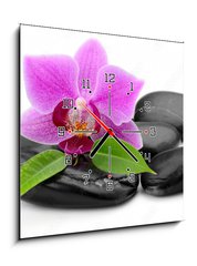 Obraz s hodinami 1D - 50 x 50 cm F_F48780940 - orchid - orchidej