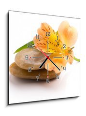 Obraz s hodinami 1D - 50 x 50 cm F_F49189490 - Spa stones.