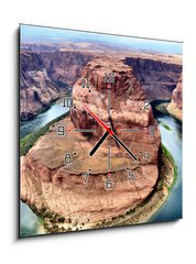 Obraz s hodinami 1D - 50 x 50 cm F_F49838072 - Horseshoe Bend