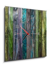 Obraz s hodinami 1D - 50 x 50 cm F_F50501872 - Panorama planches de bois multicolores