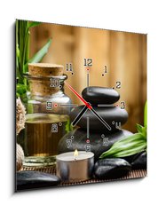 Obraz s hodinami 1D - 50 x 50 cm F_F51807752 - spa concept - koncepce spa