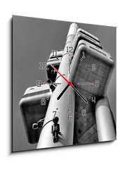 Obraz s hodinami 1D - 50 x 50 cm F_F53003710 - TV tower of Prague
