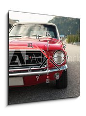 Obraz s hodinami 1D - 50 x 50 cm F_F55728761 - Classic Muscle Car - Klasick svalov auto