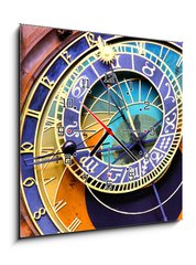 Obraz s hodinami   Close up of the Prague astronomical clock, Czech Republic, 50 x 50 cm