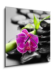 Obraz s hodinami 1D - 50 x 50 cm F_F56279364 - orchid