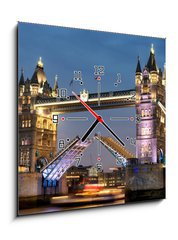 Obraz s hodinami 1D - 50 x 50 cm F_F56957049 - Tower Bridge