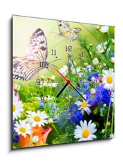 Obraz s hodinami 1D - 50 x 50 cm F_F57751205 - Gartenparadies