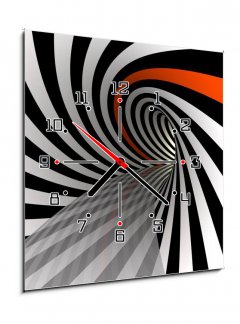 Obraz s hodinami   Tunnel of linesD, 50 x 50 cm