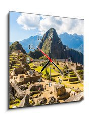 Obraz s hodinami 1D - 50 x 50 cm F_F58356241 - Mysterious city - Machu Picchu, Peru,South America - Tajemné město