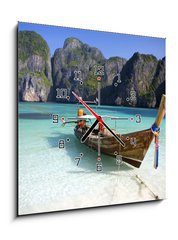 Obraz s hodinami 1D - 50 x 50 cm F_F5876795 -  Maya Bay, Koh Phi Phi Ley, Thailand.