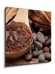 Obraz s hodinami 1D - 50 x 50 cm F_F59545361 - cocoa