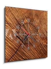 Obraz s hodinami 1D - 50 x 50 cm F_F60558445 - Wooden background