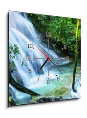 Obraz s hodinami 1D - 50 x 50 cm F_F60803084 - Waterfall in Mexico