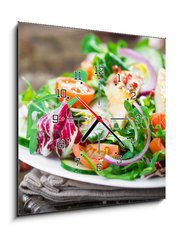 Obraz s hodinami 1D - 50 x 50 cm F_F60883309 - Chicken Salad - Kuec salt