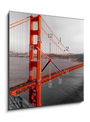 Obraz s hodinami 1D - 50 x 50 cm F_F61030052 - Golden Gate, San Francisco, California, USA. - Golden Gate, San Francisco, Kalifornie, USA.