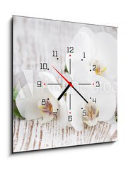 Obraz s hodinami 1D - 50 x 50 cm F_F63054309 - Orchids spa