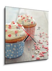 Obraz s hodinami 1D - 50 x 50 cm F_F63080164 - Cupcakes