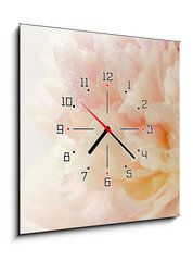 Obraz s hodinami 1D - 50 x 50 cm F_F63089306 - pink peony