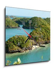 Obraz s hodinami 1D - 50 x 50 cm F_F6309032 - Arial view from Govenors Island, Hundred Islands resort