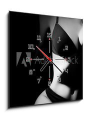 Obraz s hodinami 1D - 50 x 50 cm F_F63482741 - Nude woman erotic - Nahá žena erotická
