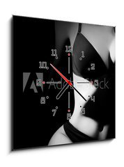 Obraz s hodinami 1D - 50 x 50 cm F_F63482741 - Nude woman erotic - Nah ena erotick