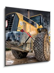 Obraz s hodinami 1D - 50 x 50 cm F_F64132721 - Construction machine - Stavební stroj