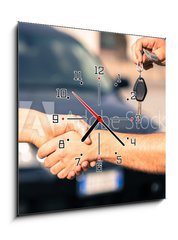 Obraz s hodinami 1D - 50 x 50 cm F_F64255757 - car sales - prodej automobil