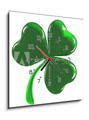 Obraz s hodinami 1D - 50 x 50 cm F_F6430021 - clover - jetel