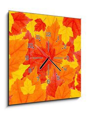 Obraz s hodinami 1D - 50 x 50 cm F_F6504633 - autumn leaves