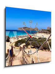 Obraz s hodinami 1D - 50 x 50 cm F_F65475303 - Falasarna beach, Crete, Greece