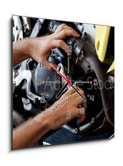 Obraz s hodinami 1D - 50 x 50 cm F_F65593891 - handyman tools - ruční nástroje