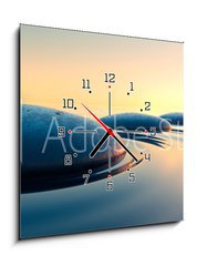 Obraz s hodinami   Steine im Wasser 3, 50 x 50 cm