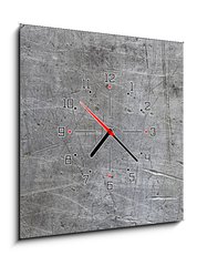 Obraz s hodinami 1D - 50 x 50 cm F_F66995000 - Scratched metal texture - Pokrban kov textury