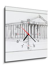 Obraz s hodinami   greek parthenon temple, 50 x 50 cm