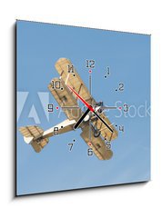 Obraz s hodinami 1D - 50 x 50 cm F_F68354408 - vintage linen covered biplane circa WW1